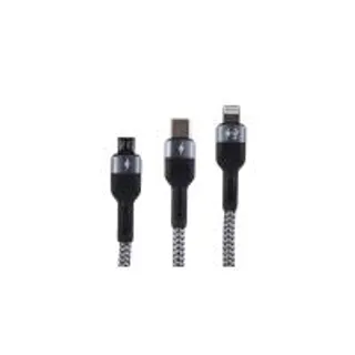 Qoovi สายชาร์จ USB 3in1 3.5A รุ่นCLA3 สีเทา (MKP1716899)