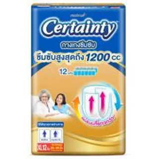 เซอร์เทนตี้โกล์ดแพ้นส์กางเกงอนามัยสำหรับผู้ใหญ่ XL 12ชิ้น Certainty Gold Pants Adult Diaper Pants XL 12pcs. (8850709400685)