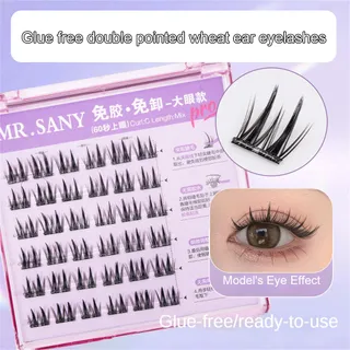[จัดส่งภายใน 2-3 วัน] KUESICR 6 Rows Glue-free False Eyelashes Self-adhesive Eyelash Grafting Natural Eyelash Extensions Large Capacity Thicken Curl Lazy Long-lasting Reusable Single Cluster Eyelash