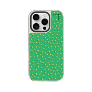 iPhone 16 Pro Mirror Case MagSafe Yellow & Green Brush Polka Dots (88528792243378852879891829)