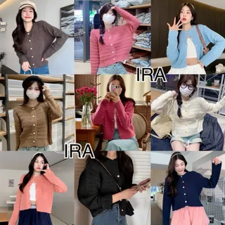 BY IRA (4336-1) Lena Knit Cardigan เสื้อคาร์ดิแกนกันหนาว แขนยาว คอกลม ผ้าถัก สไตล์เกาหลี สําหรับผู้หญิง