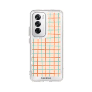 Oppo Reno 12 Clear Case Orange & Blue Stripes (88528795107068852879720969)