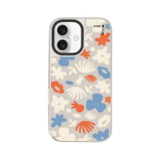 iPhone 16 Mirror Case MagSafe Dark Blue Flower Pattern (88528799927178852879740752)