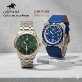 Calif P-Club นาฬิกาข้อมือ เซตคู่ SV GR BR01-Blue (334423-741896010)