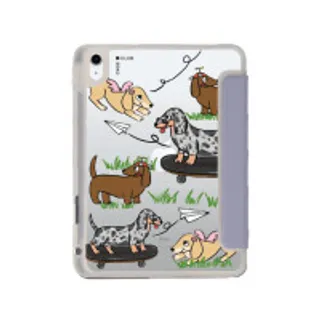 iPad Gen 10th/11th 2025 Clear Purple Dachshund & Friends (88528797382168852879352351)