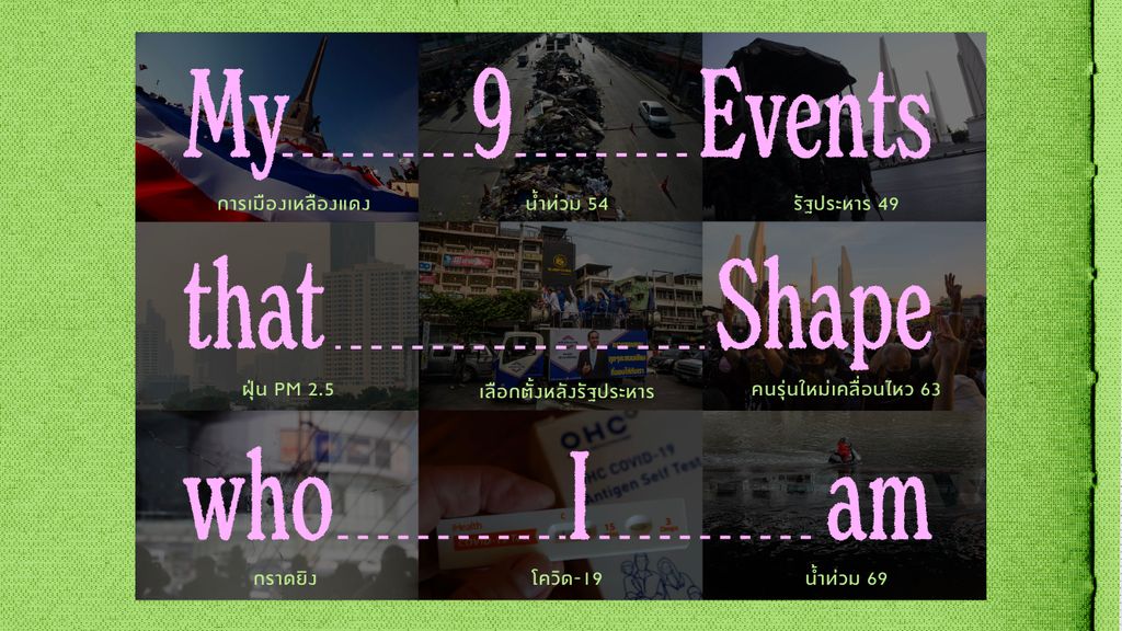 My 9 Events that Shape who I am ชวนสำรวจ 9 เหตุการณ์ที่ทิ้งร่องรอยไว้ในการเติบโตของเรา เกิดมา 20 กว่าปี คนรุ่นใหม่ผ่านเรื่องราวอะไรมาแล้วบ้าง