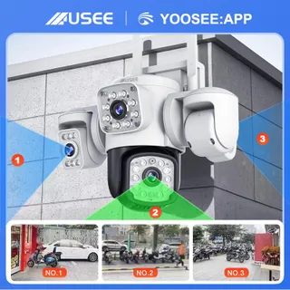 USEE  YooSee สามเลนส์ สามภาพ กลองวงจรปิดไร้สา กล้องสองเลนส์ WiFi หน้งจอ คู่3กล้อง HD 8ล้าน พิกเชล กลงคืนภาพสี CCTVกล้องวงจรปิดไร้สา