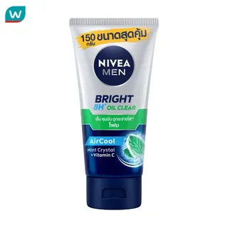 Nivea นีเวีย เมน ไบรท์ ออยล์ เคลียร์ เฟช โฟม 150 กรัม โฟมล้างหน้า ผิวมัน รูขุมขนกว้าง