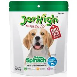เจอร์ไฮสติ๊กขนมสุนัขรสชิคเก้นกับผักโขม 400กรัม Jerhigh Chicken with Spinach Stick 400g. (8851759453171)