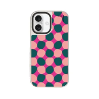 iPhone 16 Mirror Case MagSafe Hot Pink Stack Polka Dots (88528799927178852879899740)