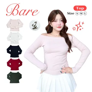 JARINYA (S-L) เสื้อยืดปาดไหล่ 2 ข้าง แต่งเหล็ก JY (T1035)