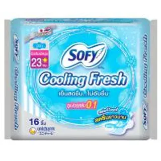 โซฟีคูลลิ่งเฟรชผ้าอนามัยซูเปอร์สลิม 0.1 มีปีก 23ซม. 16ชิ้น Sofy Cooling Fresh Sanitary Super Slim 0.1 Wing 23cm. 16pcs. (8851111115037)