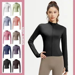 mvp sprot เสื้อกีฬา เสื้อรัดรูปแขนยาวออกกำลังกาย แจ็คเก็ตแขนยาวมีซิปรูด เสื้อสปอร์ตแขนยาว[กรุงเทพ พร้อมส่ง]