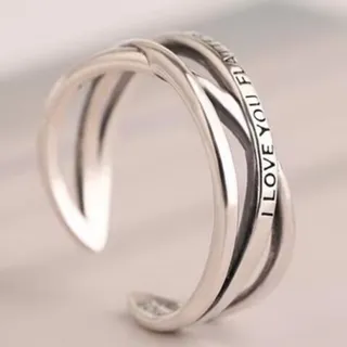 DAIMEISHU แหวน ins แหวนนิ้วชี้หลายชั้นภาษาอังกฤษแบบเรียบง่ายของญี่ปุ่นและเกาหลีช่องเปิดสามารถปรับได้