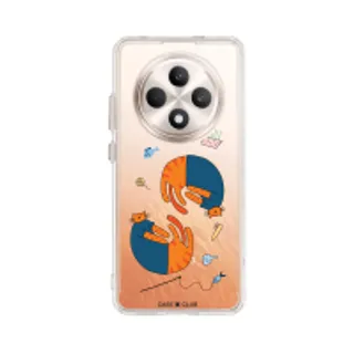 Oppo Reno 12F Clear Case Orange Cat with Blue Shirt (88528791035958852879439489)