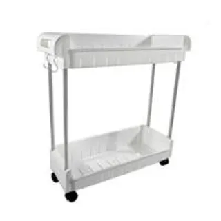 CASSA ชั้นวางสแตนเลสพลาสติก 2 ชั้น ล้อเลื่อน (356288-728953010)