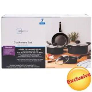 เมนสเตย์ชุดหม้อกระทะอะลูมิเนียม 7ชิ้น Mainstays Cookware set 7pcs. (8904216514226)