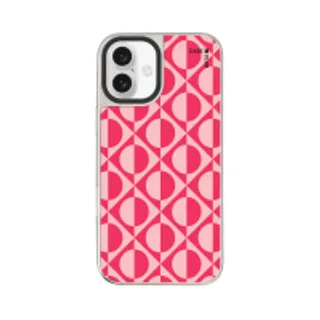 iPhone 16 Plus Mirror Case MagSafe Red & Pink Contrast Geometry (88528790960648852879937060)