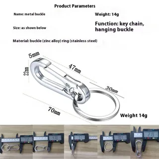 SEA JJT【จัดส่งในท้องถิ่นในประเทศไทย】 <จัดส่ง 24 ชั่วโมง> พวงกุญแจสไตล์เรียบง่ายทันสมัย VINTLOOK พร้อมคลิปอัลลอยด์สังกะสีและแหวนสแตนเลส โซ่รถจักรยานยนต์กุญแจเหล็กโลหะผสมพวงกุญแจง่ายที่ใส่กุญแจไม่ซีด