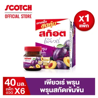 สก๊อต เพียวเร่ พรุนสกัดเข้มข้นผสมวิตามิน 40 มล. (แพ็ก 6 ขวด) 1 แพ็ก รุ่นรักษ์โลก ไม่มีกล่องด้านใน คุ้มกว่า พร้อมจัดส่ง!!