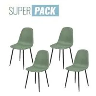 เก้าอี้ทานข้าว SB FURNITURE LALADA 59062948 สีเขียว (ชุด 4 ตัว) (1303249)