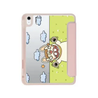 iPad Gen 10th/11th 2025 Clear Pink French Bull Dog Garden (88528796660148852879250732)