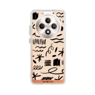 Oppo Reno 12F Clear Case Black & White Brush (88528791035958852879805895)