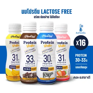 Hooray! Protein Shake Lactose Free นมโปรตีนสูตรเวย์ Pack 16 ขวด รอบส่งวันที่ 06-08 [BBF22/04/2026]