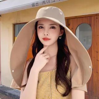 kangle หมวกผ้าคลุมบังแดดยูวีสำหรับหมวกบังแดดฤดูร้อนหมวกผ้าคลุมหน้าปีกกว้างหมวกชาวประมงปกป้องคอและใบหน้าหมวกบังแดดหมวกกันแดดระบายอากาศและเย็นหมวกกันแดด ° ทุกรอบ