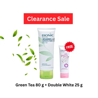 [หมดอายุ 10/2027] Green Tea 80g +Ance 25g(โฟมล้างหน้าไบโอนิคกรีนที+โฟมล้างหน้าไบโอนิคแอดเน่)