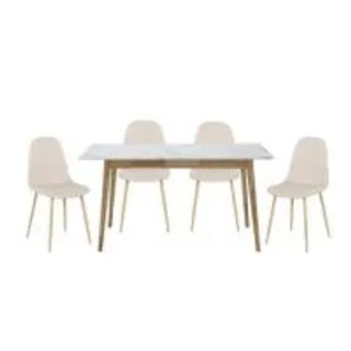 ชุดโต๊ะทานข้าว 4 ที่นั่ง KONCEPT BARI & LASTA 59063794 สีขาว (1307214)