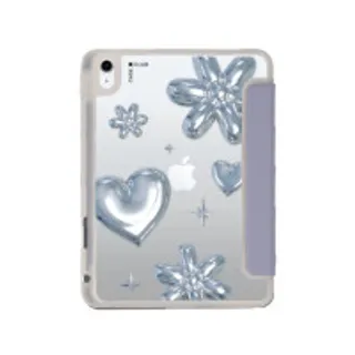 iPad Gen 10th/11th 2025 Clear Purple Flower & Heart Metallic Balloons (88528797382168852879532692)