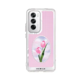 Oppo Reno 12 Clear Case Halftone Tulips (88528795107068852879191455)