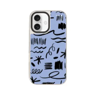 iPhone 16 Mirror Case MagSafe Black & Blue Brush (88528799927178852879361285)
