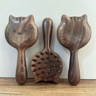 STAR FRUIT หวีนุ่มนวดเส้นเมอริเดียนของใช้ในครัวเรือนไม้มะเกลือที่ดูดีหวีนวด