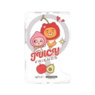 QPLUS x KAKAO Friends กระเป๋าแม่เหล็ก Magnetic Card Wallet Juicy Apeach Clear (8858880000748)