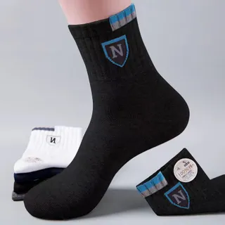 PaulWeekend ถุงเท้าผู้ชายถุงเท้าขนาดกลางผู้ชายสำหรับฤดูใบไม้ร่วงและฤดูหนาวใส่เล่นกีฬาสันทนาการเรียบง่าย