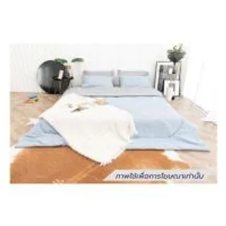 ชุดผ้าปูที่นอน 6 ฟุต (ชุด 6 ชิ้น) SANTA BEDDING สี LIGHT GREY/LIGHT BLUE (1292631)