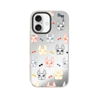 iPhone 16 Mirror Case MagSafe French Bull Dog Pattern (88528799927178852879240955)