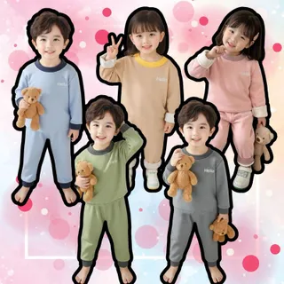 Hey Baby ชุดนอนเด็ก แขนยาว ขายาว ผ้านุ่ม ผ้าผสม ผ้าขนสัตว์ ผ้าไหม สีสันสดใส  มีหลายสีให้เลือก พร้อมส่งจากไทย