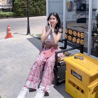 [ลูกค้าใหม่ราคาพิเศษ] ขาปล่อยAกางเกงขายาวNo.1Shopผ้าดีพรีเมี่ยมไหมญี่ปุ่นไม่ต้องรีดใส่สบายเชือกรูดได้มี2กระเป๋าS-2XL