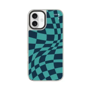 iPhone 16 Plus Mirror Case MagSafe Green Illusion Grid (88528790960648852879934403)