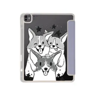 iPad Air6/7 13" 2025 (M2/M3) Clear Purple Corgi Trio (88528799158918852879344752)
