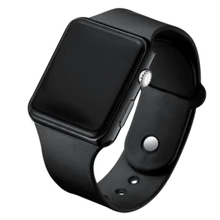 Clemine นาฬิกานาฬิกานาฬิกาดิจิตอลสายรัดข้อมือกันน้ำ LED สี่เหลี่ยม นาฬิกาดิจิตอลกีฬาสปอร์ตแบบกันน้ำและมีแสงสว่างในเวลากลางคืนที่เรียบง่ายและทันสมัย