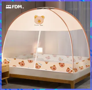 FDM,เทคโนโลยีการพิมพ์แบบใช้แรงดัน มุ้งกันยุง เต็นท์เตียงพับในครัวเรือน มุ้งกันยุง ประตูซิป 2 ประตู สำหรับเข้าและออก เปิดและใช้งาน