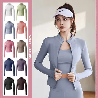 ACIZS SPORTS เสื้อกีฬา เสื้อรัดรูปแขนยาวออกกำลังกาย  แจ็คเก็ตแขนยาวมีซิปรูด เสื้อสปอร์ตแขนยาว เสื้อโค้ท [กทม.พร้อมส่ง]