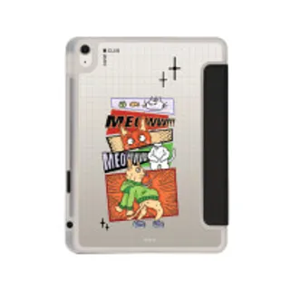 iPad Air4/5/6/7 11" 2025 (M2/M3) Clear Black Comic Cat (88528791883638852879217209)