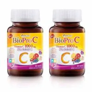 B Shine ไบโอ โปร ซี วิตามินซี 1000 มก. พลัส บิลเบอร์รี่ 30 เม็ด (แพ็กคู่) แถมฟรี 7 เม็ด (342006-720022010)
