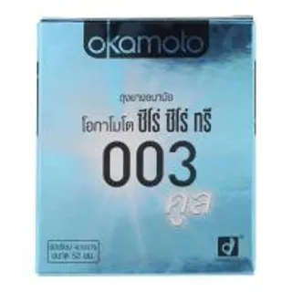 โอกาโมโตถุงยางอนามัยซีโร่ทรีสูตรเย็น 2ชิ้น Okamoto Condom 003 Cool 2pcs. (4547691765666)