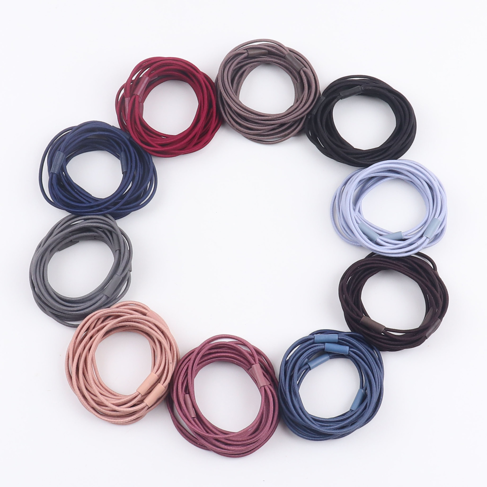 Factory wholesale three-in-one high elastic rubber band hair does not hurt hair simple basic hair rope Korean womens hair ring